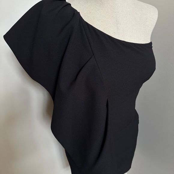 Calvin Klein Black One Shoulder Dress Size 2 - Picture 2 of 5